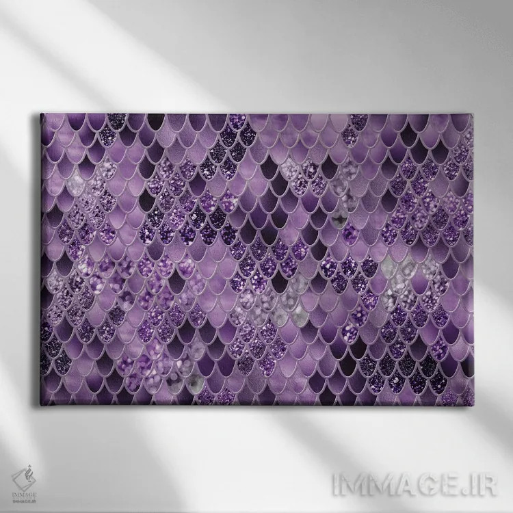 تابلو شکوه فلس پری دریایی هفتم (درخشش مصنوعی) اثر هنر آنیتا و بلا - نمای روبهرو روی دیوار
