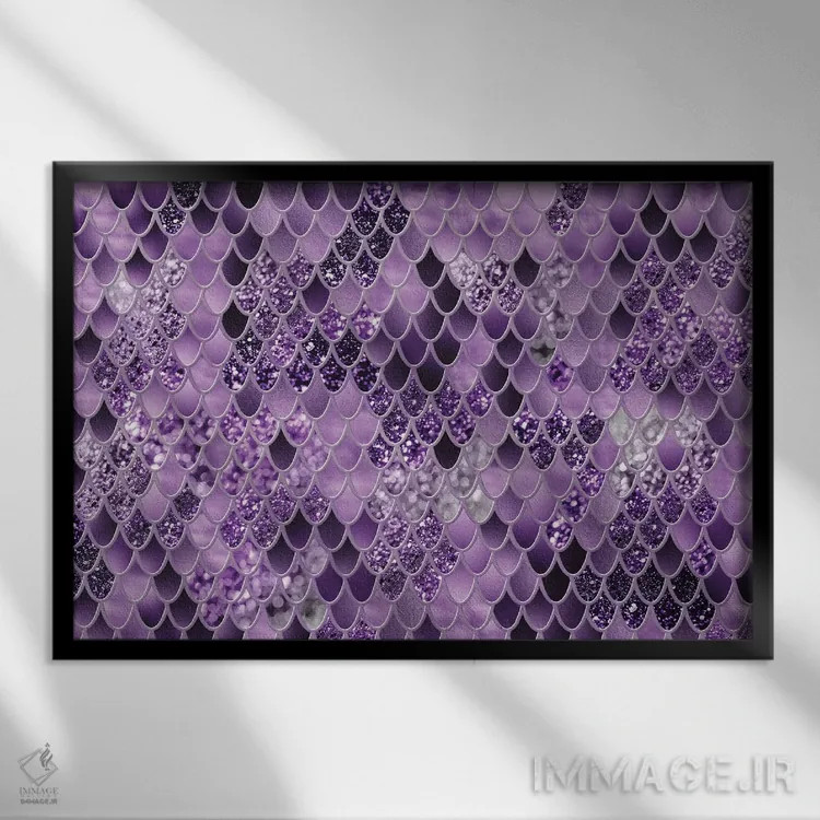 تابلو شکوه فلس پری دریایی هفتم (درخشش مصنوعی) اثر هنر آنیتا و بلا - نمای قابدار مشکی