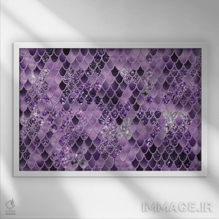 تابلو شکوه فلس پری دریایی هفتم (درخشش مصنوعی) اثر هنر آنیتا و بلا - نمای قابدار سفید