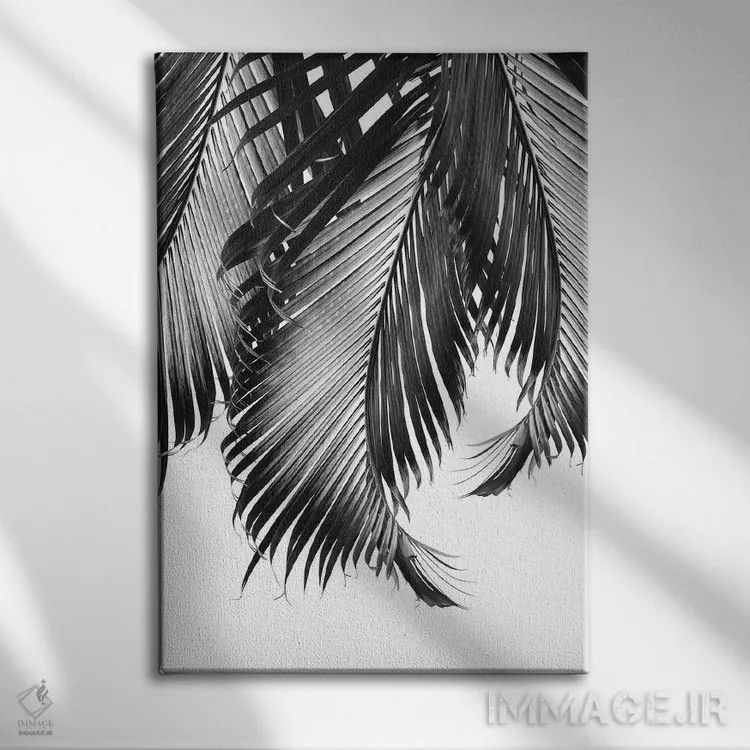 تابلو ظرافت برگ نخل دوم اثر هنر آنیتا و بلا - نمای روبهرو روی دیوار