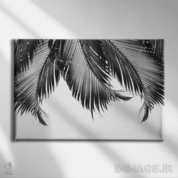 تابلو ظرافت برگ نخل سوم اثر هنر آنیتا و بلا - نمای روبهرو روی دیوار