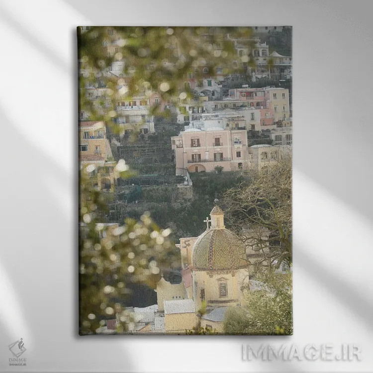 تابلو زیبایی گنبد پوزیتانو یک اثر هنر آنیتا و بلا - نمای روبهرو روی دیوار