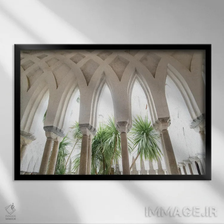 تابلو باغ دوموی آمالفی یک اثر هنر آنیتا و بلا - نمای قابدار مشکی