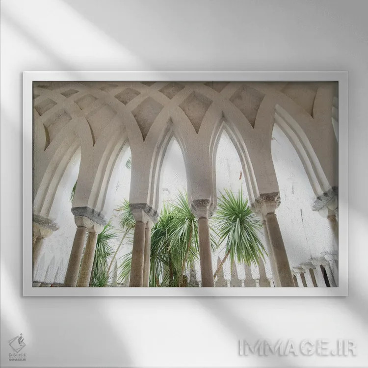 تابلو باغ دوموی آمالفی یک اثر هنر آنیتا و بلا - نمای قابدار سفید