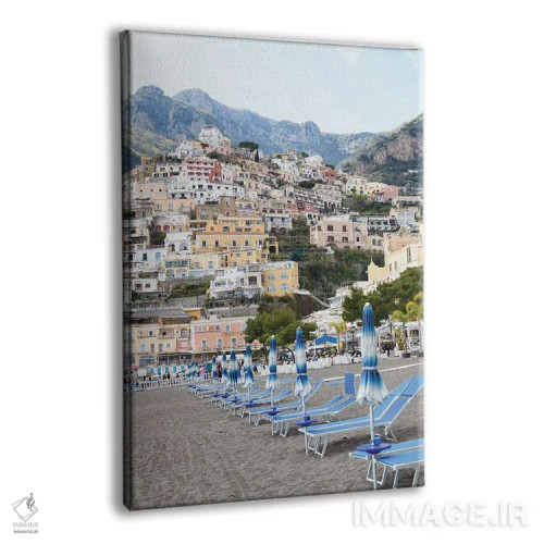 تابلو رویای چترهای ساحلی پوزیتانو یک اثر هنر آنیتا و بلا - نمای پرسپکتیو محصول