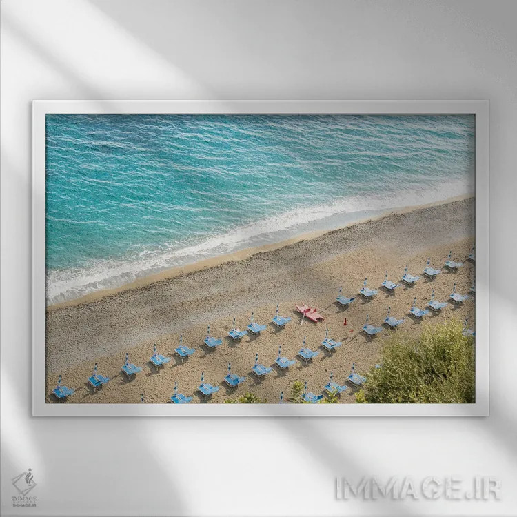 تابلو رویای هوایی ساحل آمالفی دو اثر هنر آنیتا و بلا - نمای قابدار سفید