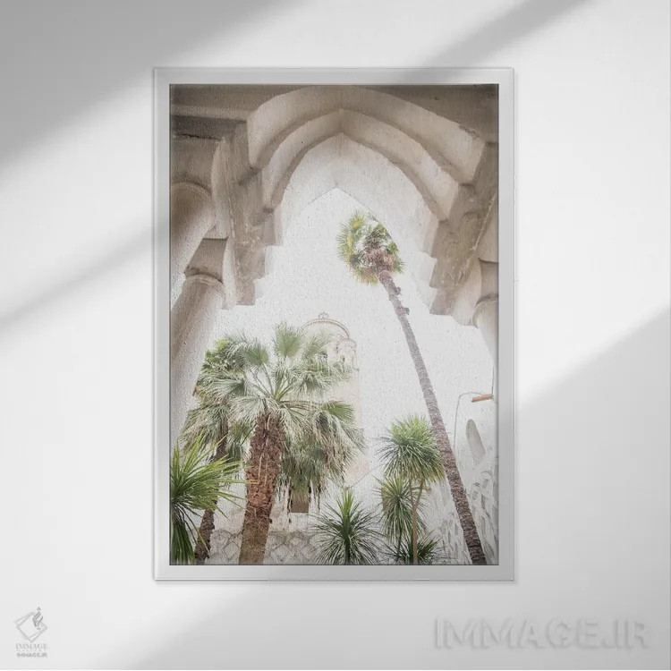 تابلو باغ دوموی آمالفی دو اثر هنر آنیتا و بلا - نمای قابدار سفید