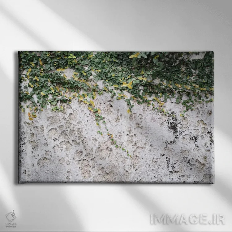 تابلو دیوار برگدار روستایی پوزیتانو یک اثر هنر آنیتا و بلا - نمای روبهرو روی دیوار
