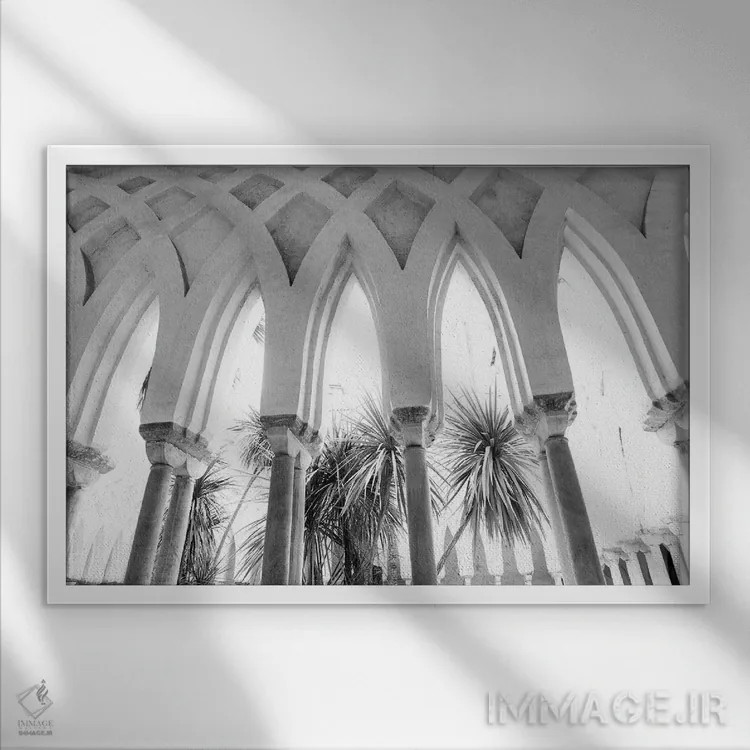 تابلو باغ دوموی آمالفی سه اثر هنر آنیتا و بلا - نمای قابدار سفید