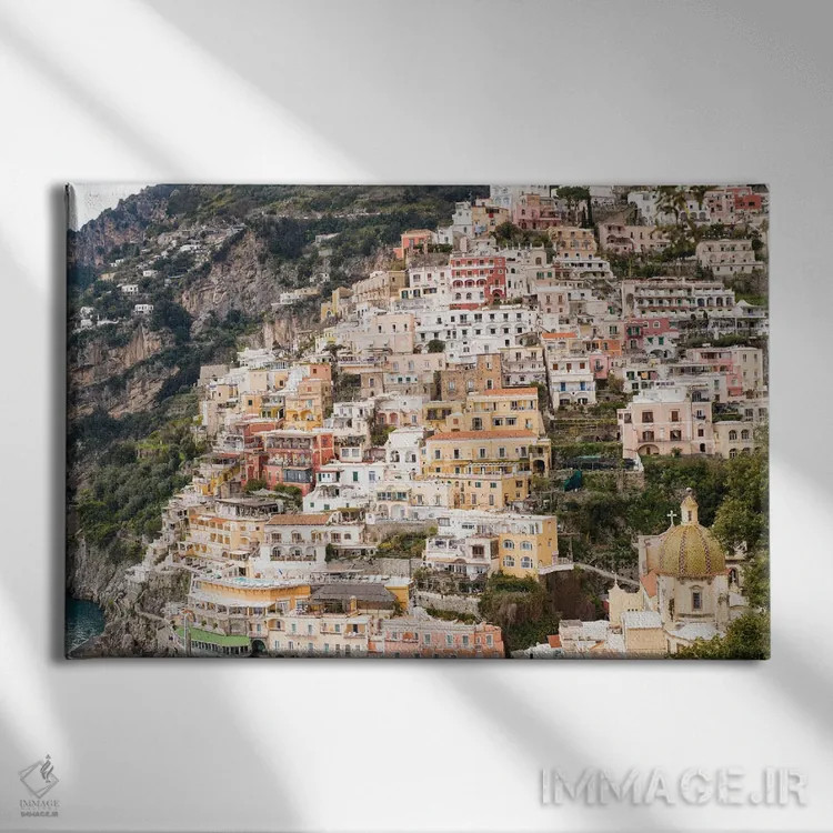 تابلو پوزیتانو زیبا شش اثر هنر آنیتا و بلا - نمای روبهرو روی دیوار