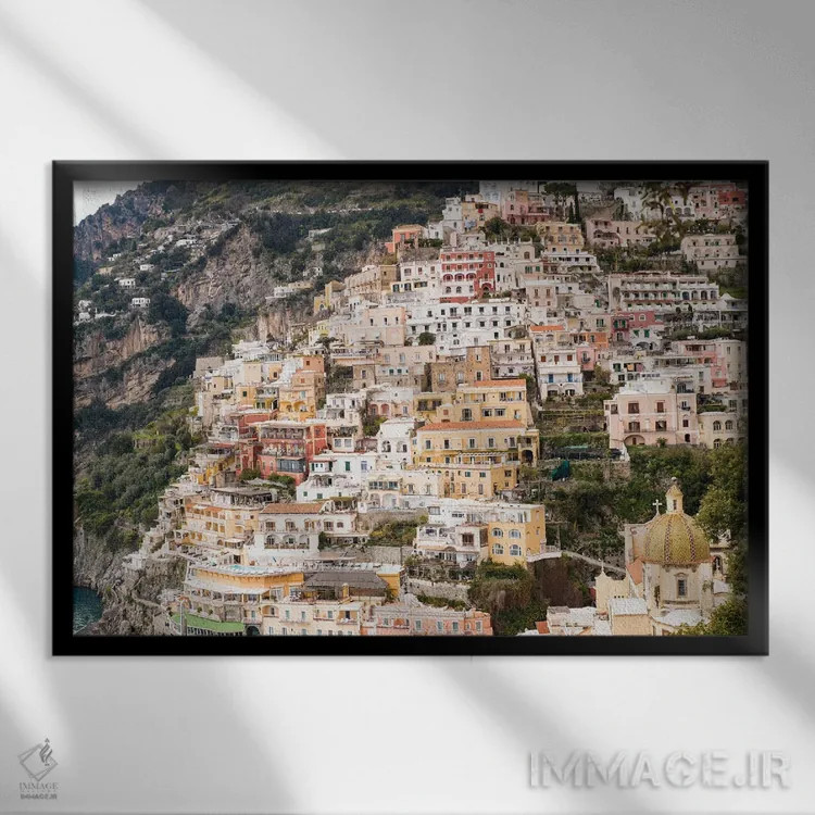 تابلو پوزیتانو زیبا شش اثر هنر آنیتا و بلا - نمای قابدار مشکی