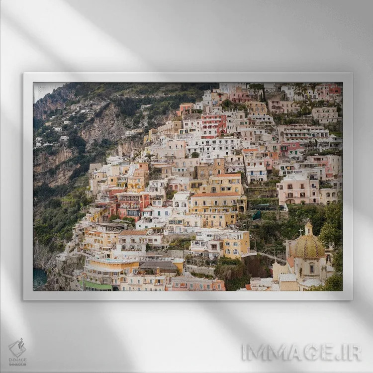 تابلو پوزیتانو زیبا شش اثر هنر آنیتا و بلا - نمای قابدار سفید