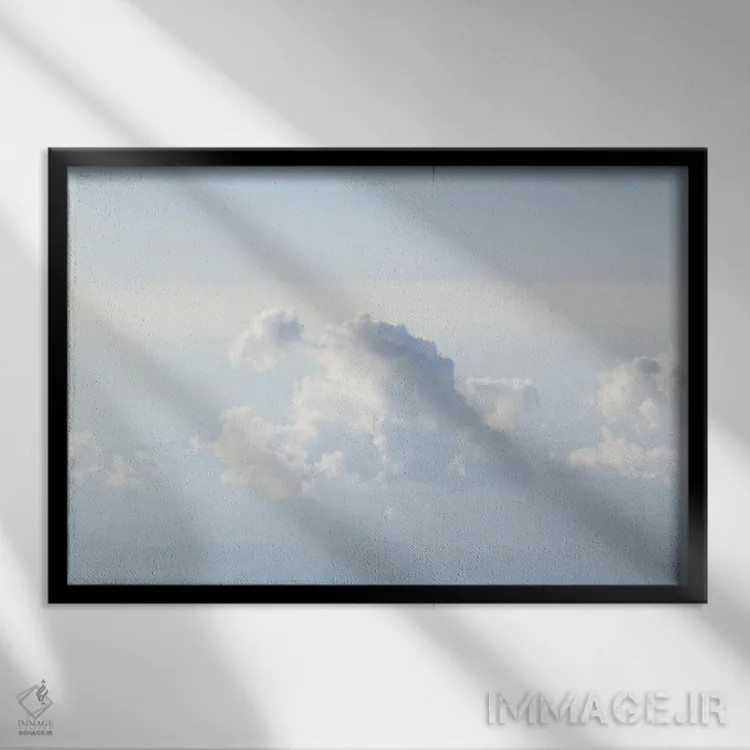 تابلو بالای ابرها یک اثر هنر آنیتا و بلا - نمای قابدار مشکی