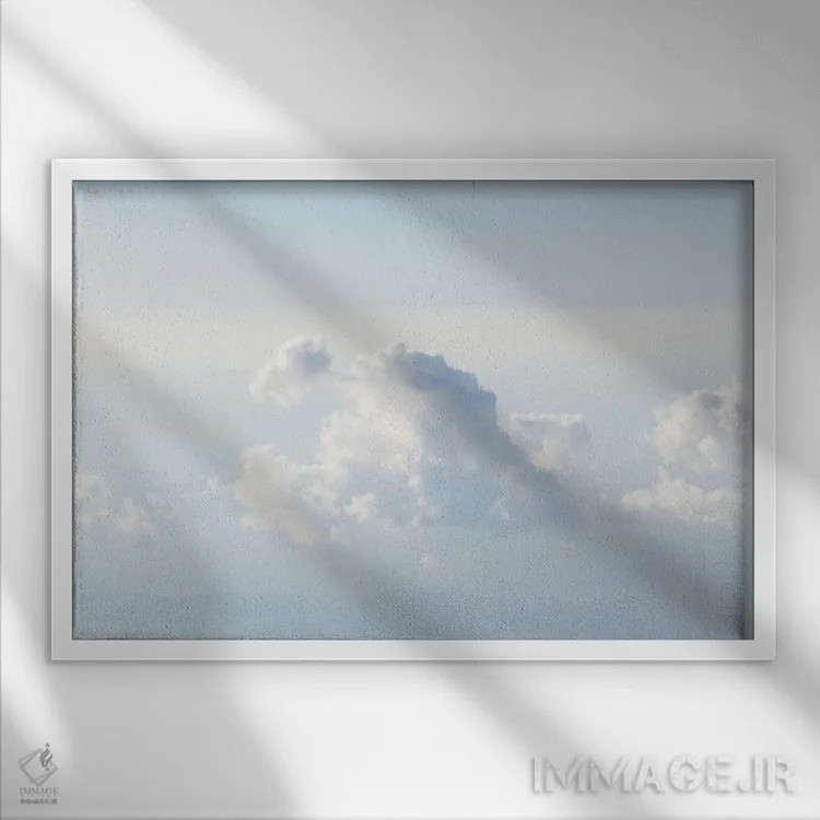 تابلو بالای ابرها یک اثر هنر آنیتا و بلا - نمای قابدار سفید