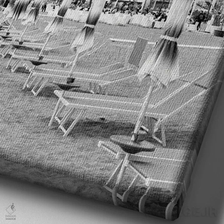 تابلو رویای چترهای ساحلی پوزیتانو دوم اثر هنر آنیتا و بلا - نمای نزدیک بافت بوم