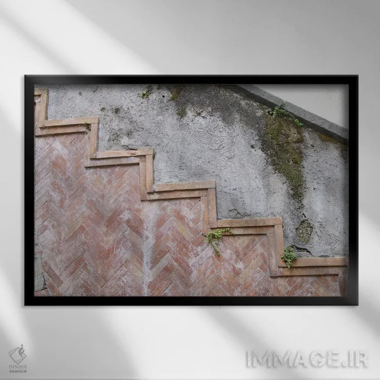 تابلو دیوار روستایی آمالفی یک اثر هنر آنیتا و بلا - نمای قابدار مشکی