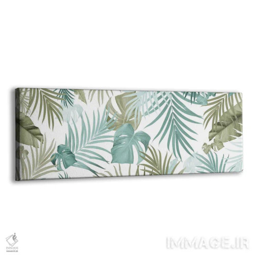 تابلو الگوی برگهای جنگل گرمسیری هفدهم اثر هنر آنیتا و بلا - نمای پرسپکتیو محصول