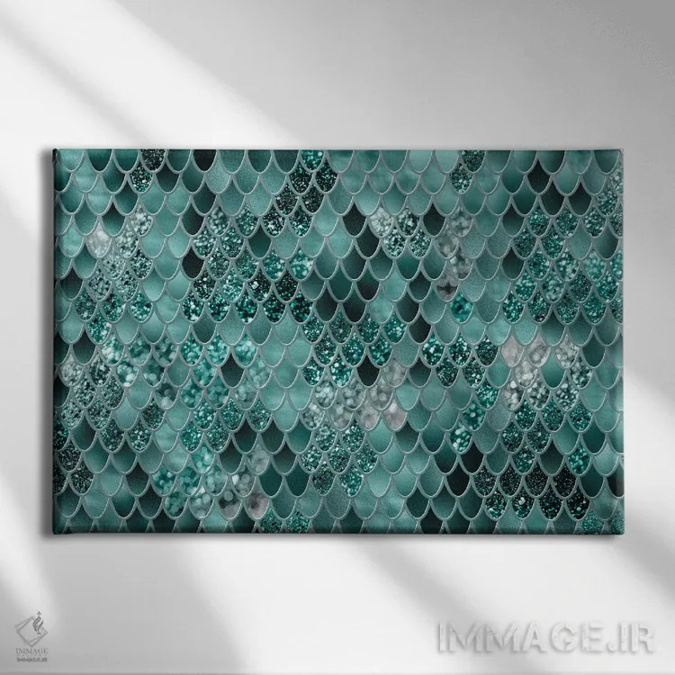 تابلو شکوه فلس پری دریایی نهم اثر هنر آنیتا و بلا - نمای روبهرو روی دیوار