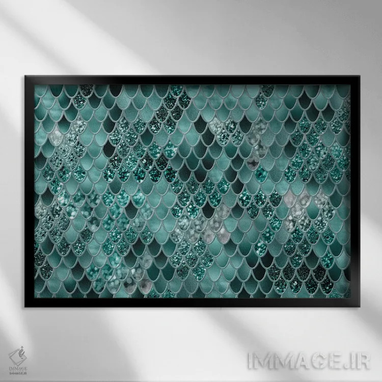 تابلو شکوه فلس پری دریایی نهم اثر هنر آنیتا و بلا - نمای قابدار مشکی