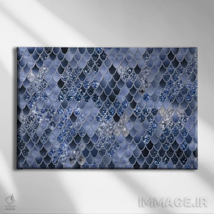 تابلو شکوه فلس پری دریایی هشتم اثر هنر آنیتا و بلا - نمای روبهرو روی دیوار