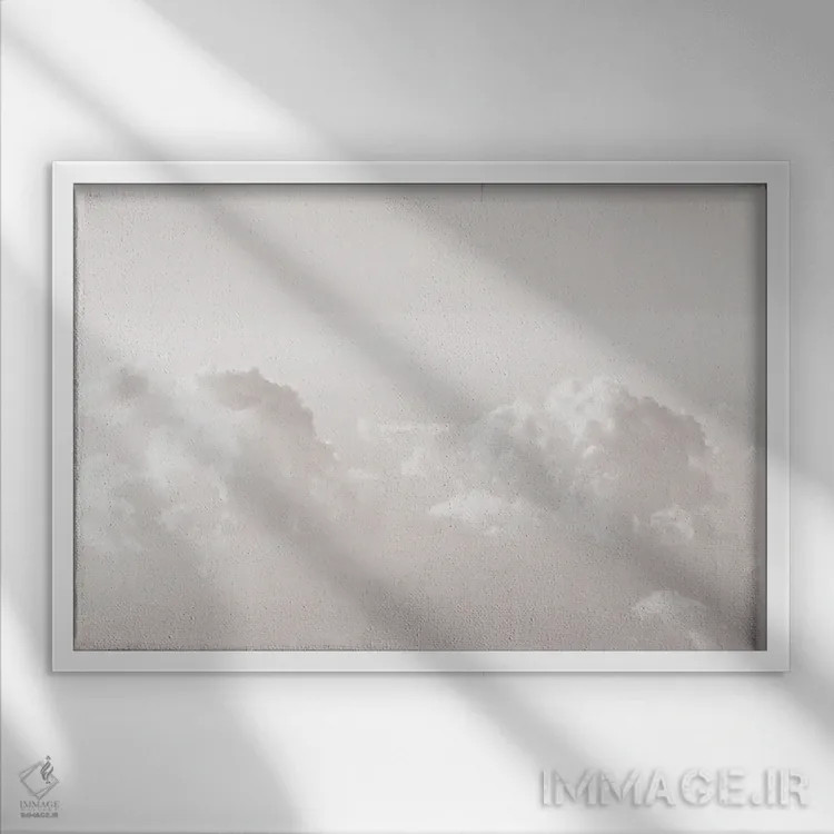 تابلو بالای ابرها چهار اثر هنر آنیتا و بلا - نمای قابدار سفید