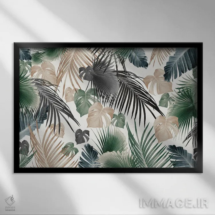 تابلو رویای برگهای جنگل گرمسیری سیزدهم اثر هنر آنیتا و بلا - نمای قابدار مشکی