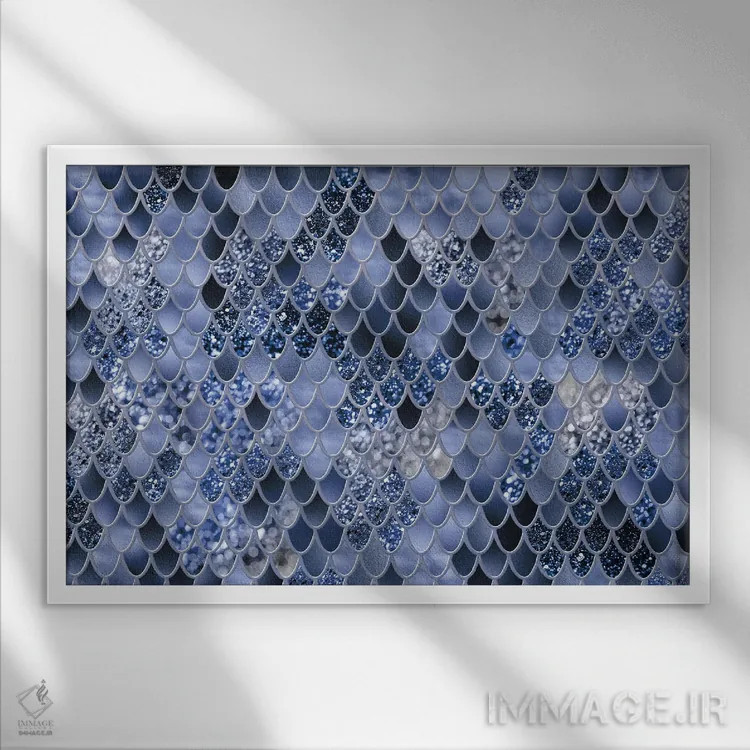 تابلو شکوه فلس پری دریایی هشتم اثر هنر آنیتا و بلا - نمای قابدار سفید