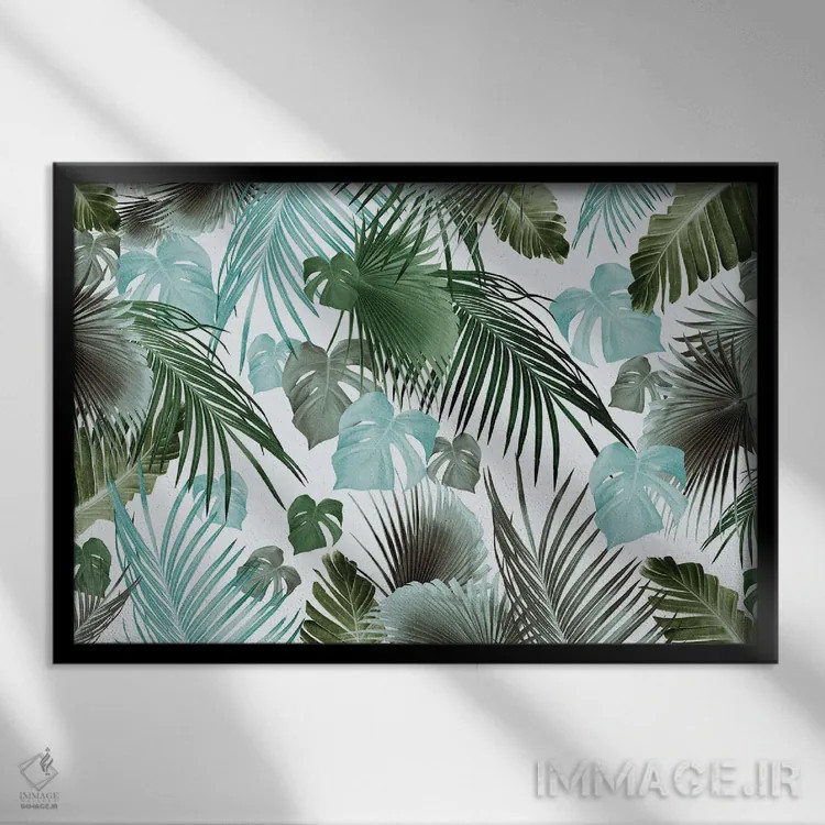 تابلو رویای برگهای جنگل گرمسیری چهاردهم اثر هنر آنیتا و بلا - نمای قابدار مشکی