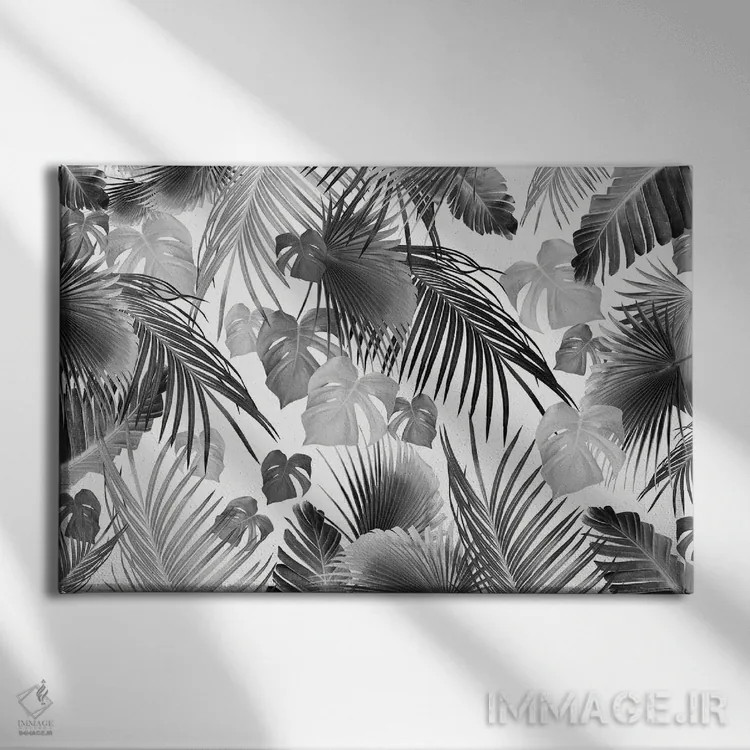 تابلو رویای برگهای جنگل گرمسیری یازدهم اثر هنر آنیتا و بلا - نمای روبهرو روی دیوار