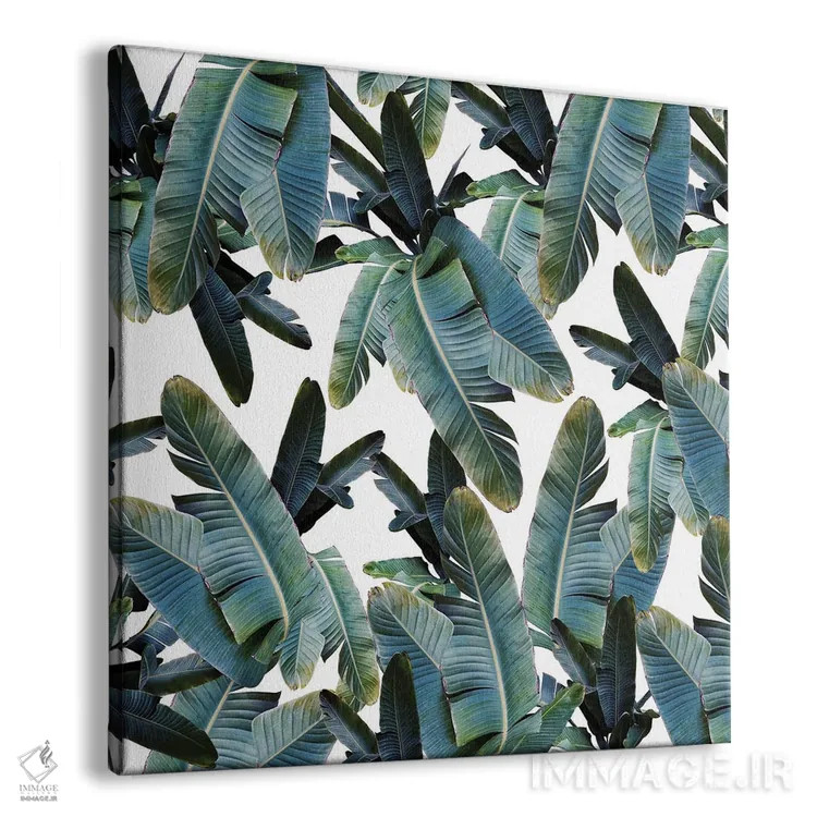 تابلو برگهای موز جنگل گرمسیری چهارم اثر هنر آنیتا و بلا - نمای پرسپکتیو محصول