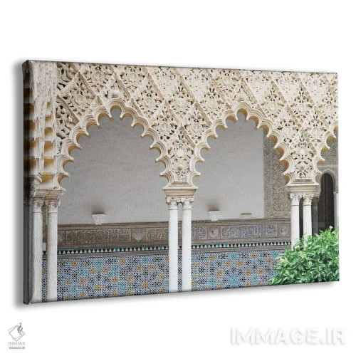 تابلو طاقهای حیاط د دونسلاس یک (سبک معماری اسپانیایی) اثر هنر آنیتا و بلا - نمای پرسپکتیو محصول