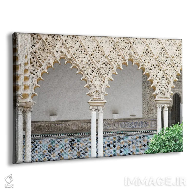 تابلو طاقهای حیاط د دونسلاس یک (سبک معماری اسپانیایی) اثر هنر آنیتا و بلا - نمای پرسپکتیو محصول