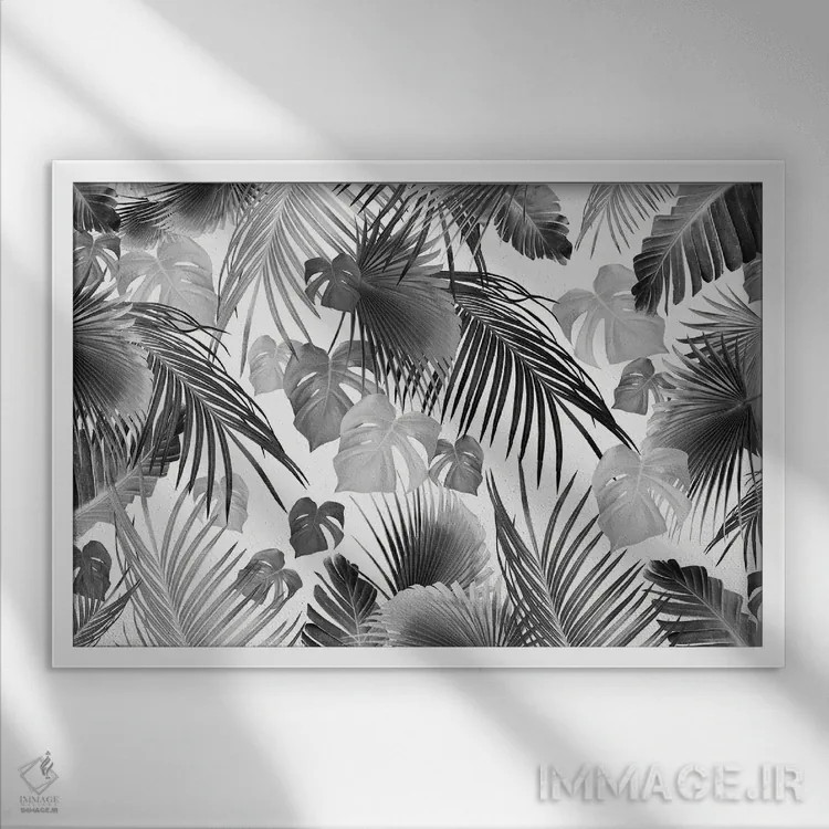 تابلو رویای برگهای جنگل گرمسیری یازدهم اثر هنر آنیتا و بلا - نمای قابدار سفید