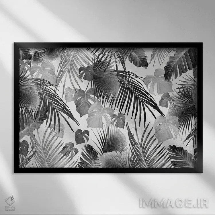 تابلو رویای برگهای جنگل گرمسیری یازدهم اثر هنر آنیتا و بلا - نمای قابدار مشکی