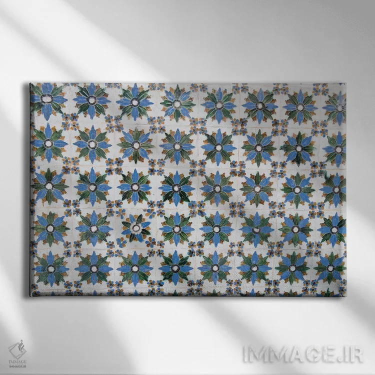 تابلو کاشیهای اسپانیایی یک اثر هنر آنیتا و بلا - نمای روبهرو روی دیوار