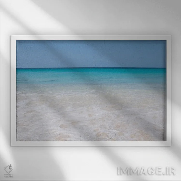تابلو رویای ساحل اقیانوس کارائیب چهارم اثر هنر آنیتا و بلا - نمای قابدار سفید