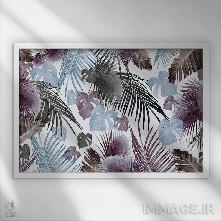 تابلو رویای برگهای جنگل گرمسیری پانزدهم اثر هنر آنیتا و بلا - نمای قابدار سفید