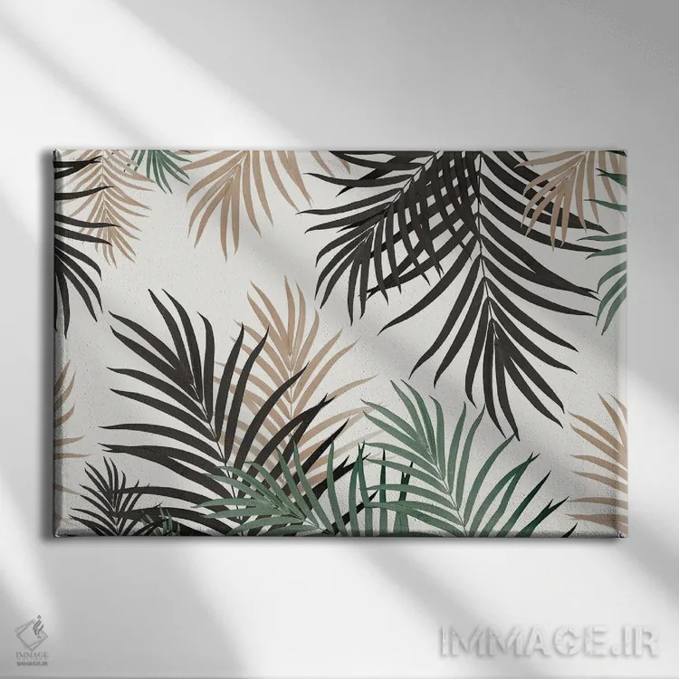 تابلو جنگل نخل یک با رنگهای پاییزی اثر هنر آنیتا و بلا - نمای روبهرو روی دیوار