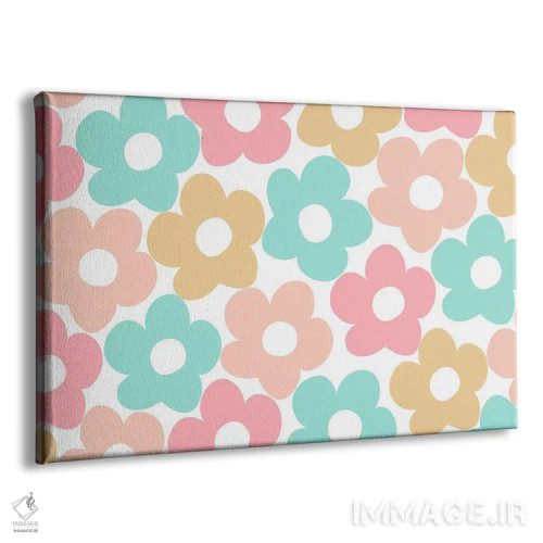تابلو بابونههای تابستانی رترو چهارم اثر هنر آنیتا و بلا - نمای پرسپکتیو محصول