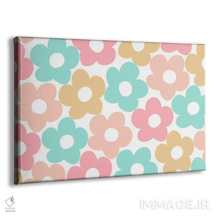 تابلو بابونههای تابستانی رترو چهارم اثر هنر آنیتا و بلا - نمای پرسپکتیو محصول