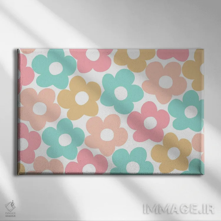 تابلو بابونههای تابستانی رترو چهارم اثر هنر آنیتا و بلا - نمای روبهرو روی دیوار