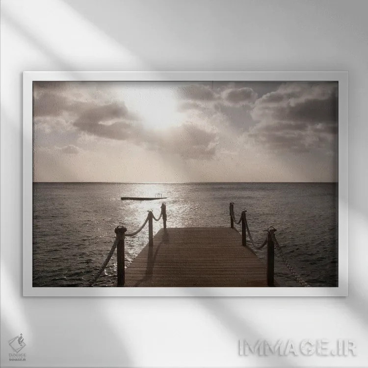 تابلو غروب در ساحل کارائیب یک اثر هنر آنیتا و بلا - نمای قابدار سفید