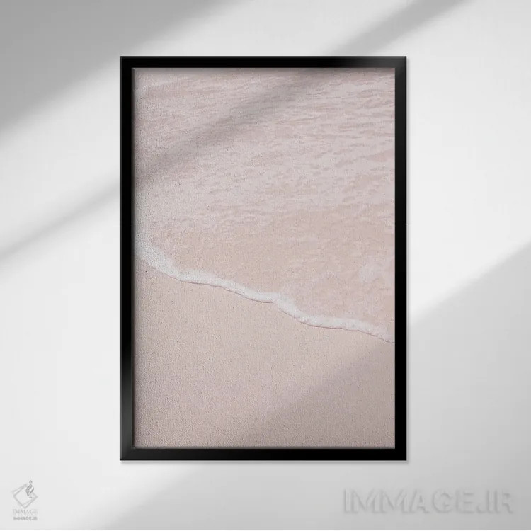 تابلو رویای کف دریا با رنگ صورتی یکم اثر هنر آنیتا و بلا - نمای قابدار مشکی