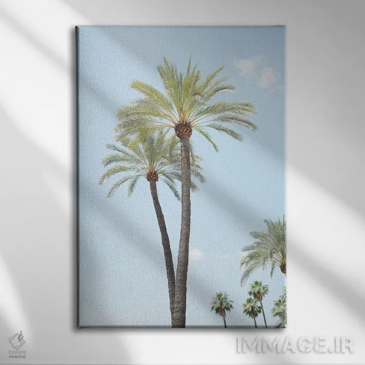 تابلو زیبایی نخلها یکم اثر هنر آنیتا و بلا - نمای روبهرو روی دیوار