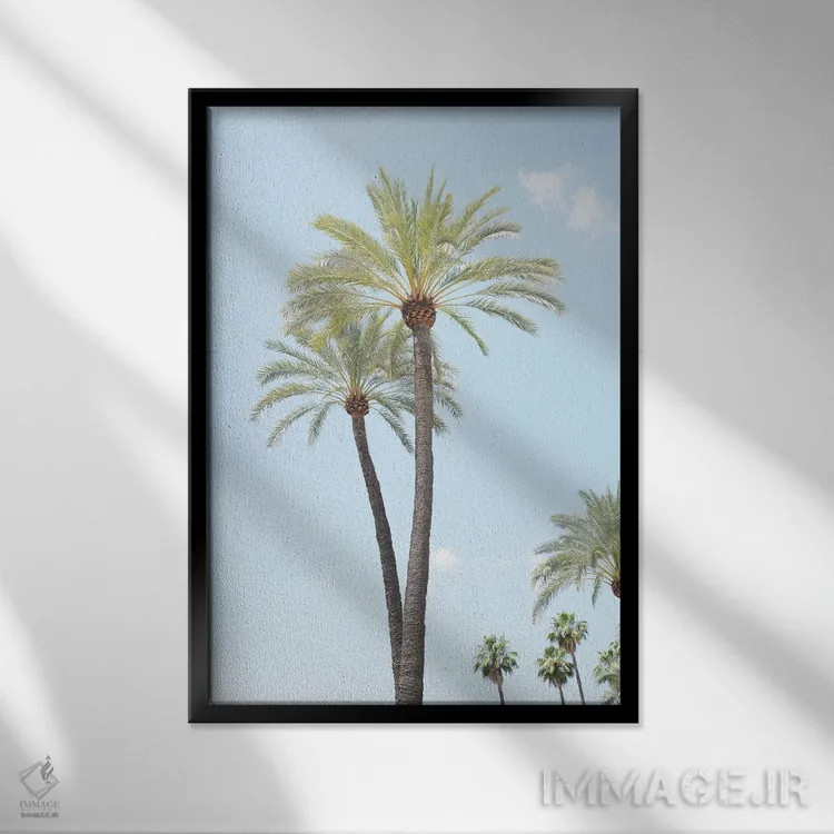 تابلو زیبایی نخلها یکم اثر هنر آنیتا و بلا - نمای قابدار مشکی