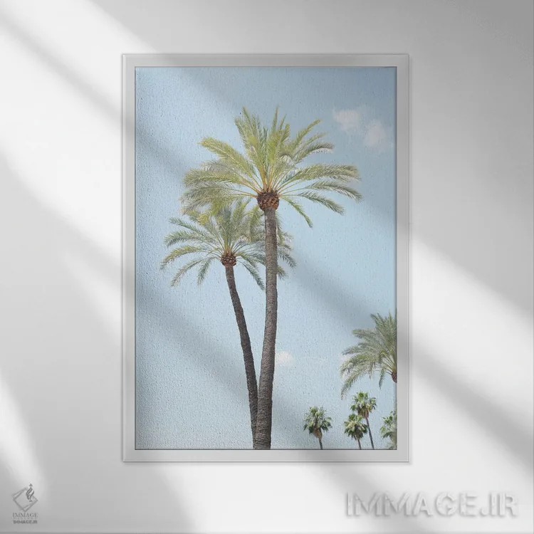 تابلو زیبایی نخلها یکم اثر هنر آنیتا و بلا - نمای قابدار سفید