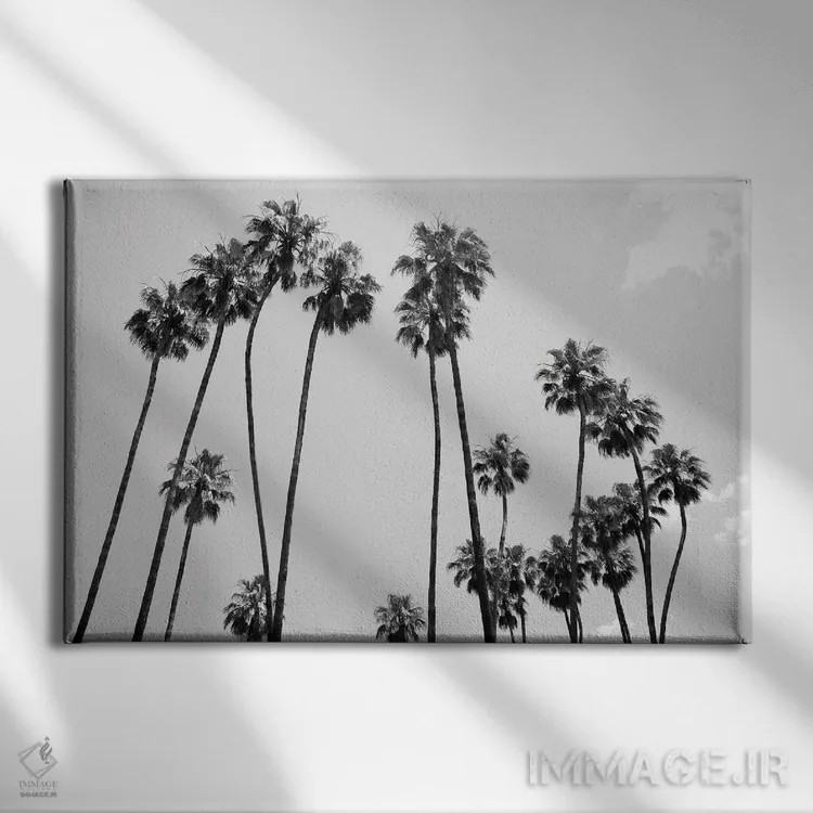 تابلو زیر نخلها پنجم اثر هنر آنیتا و بلا - نمای روبهرو روی دیوار