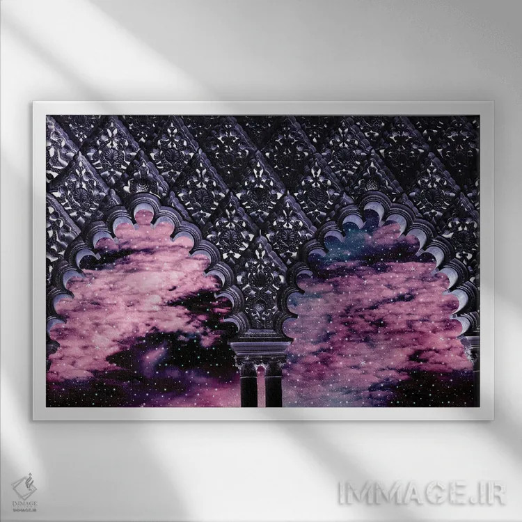 تابلو قوسهای رویایی سحابی یکم اثر هنر آنیتا و بلا - نمای قابدار سفید