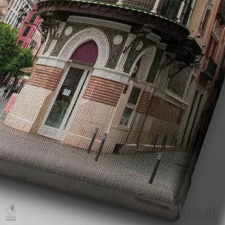 تابلو ساختمان لا آدریاتیکا در سویا یکم اثر هنر آنیتا و بلا - نمای نزدیک بافت بوم