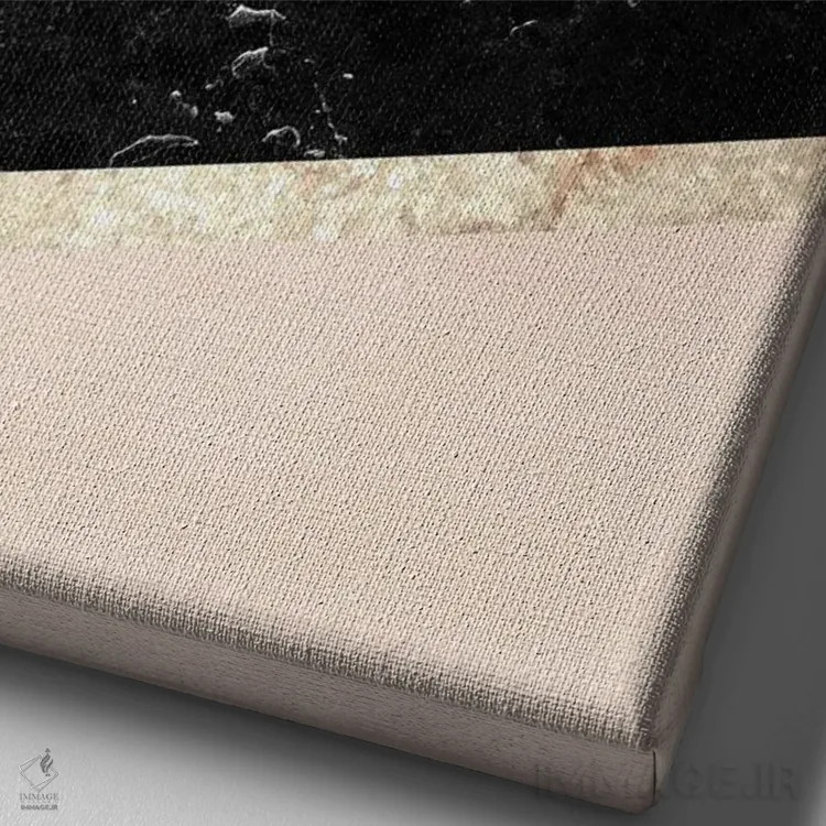 تابلو طرح مرمری صورتی، سفید، مشکی و رگههای طلای گل سرخ یکم اثر هنر آنیتا و بلا - نمای نزدیک بافت بوم